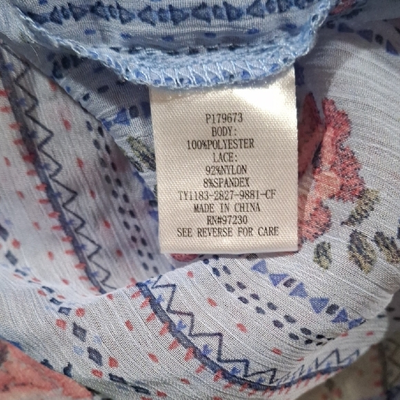 Crave Fame Blue Flutter Sleeve Ruffled Blouse - Picture 6 of 6